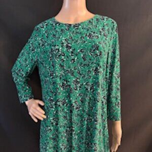 Lauren Ralph Lauren Green Floral Dress with Slip – Size 14